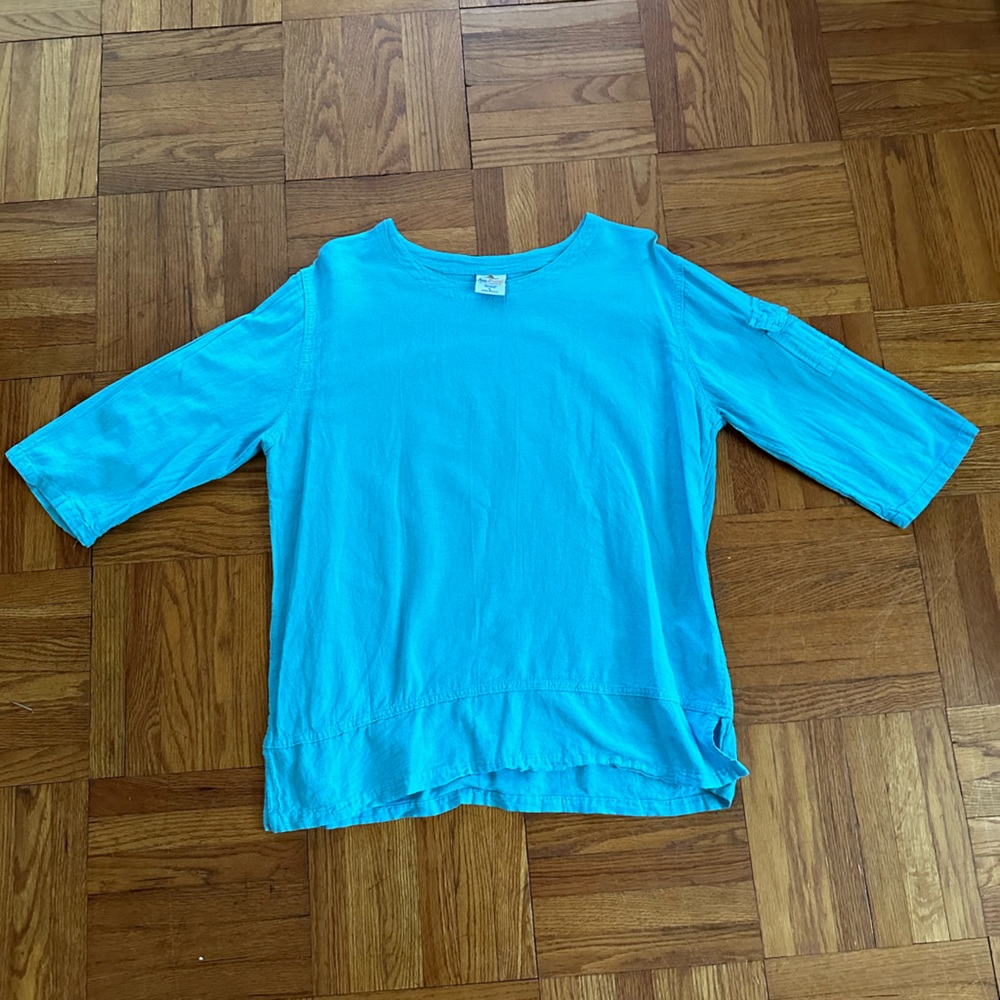 Turquoise linen blouse. Excellent condition